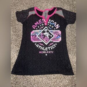 American Fighter Short Sleeve Tee - Black, Pink, and Gray